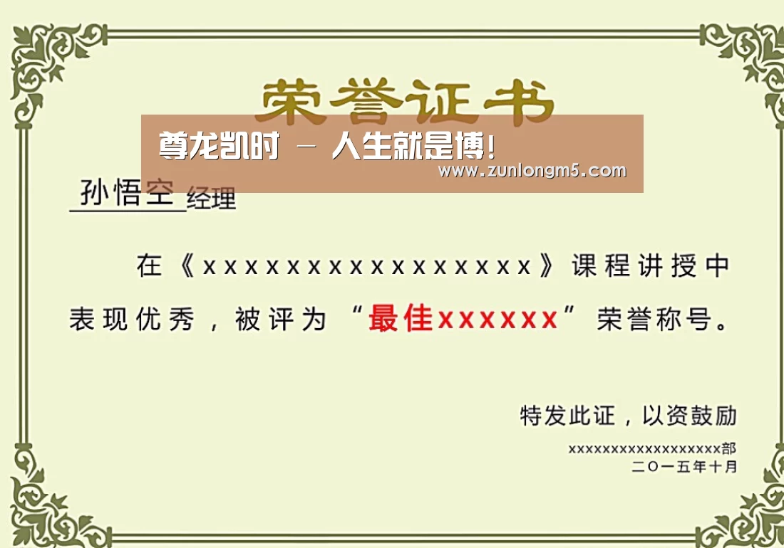 荣誉证书二